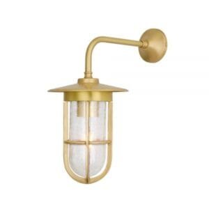 Lena IP65 Well Glass Wall Light | Bathroom or Outside Brass Bathroom Wall Sconces Great Lighting UK Ltd